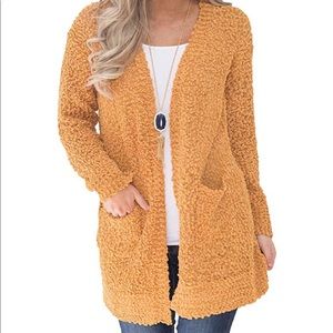 Yellow cardigan